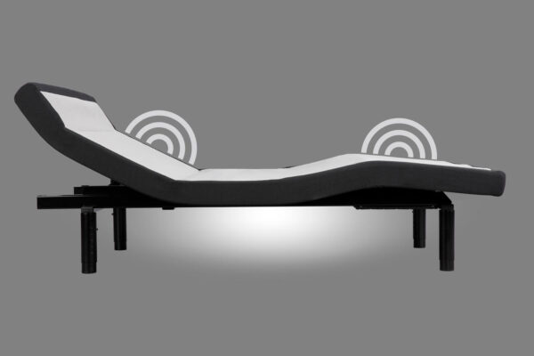 adjustable bed with wave graphics massage